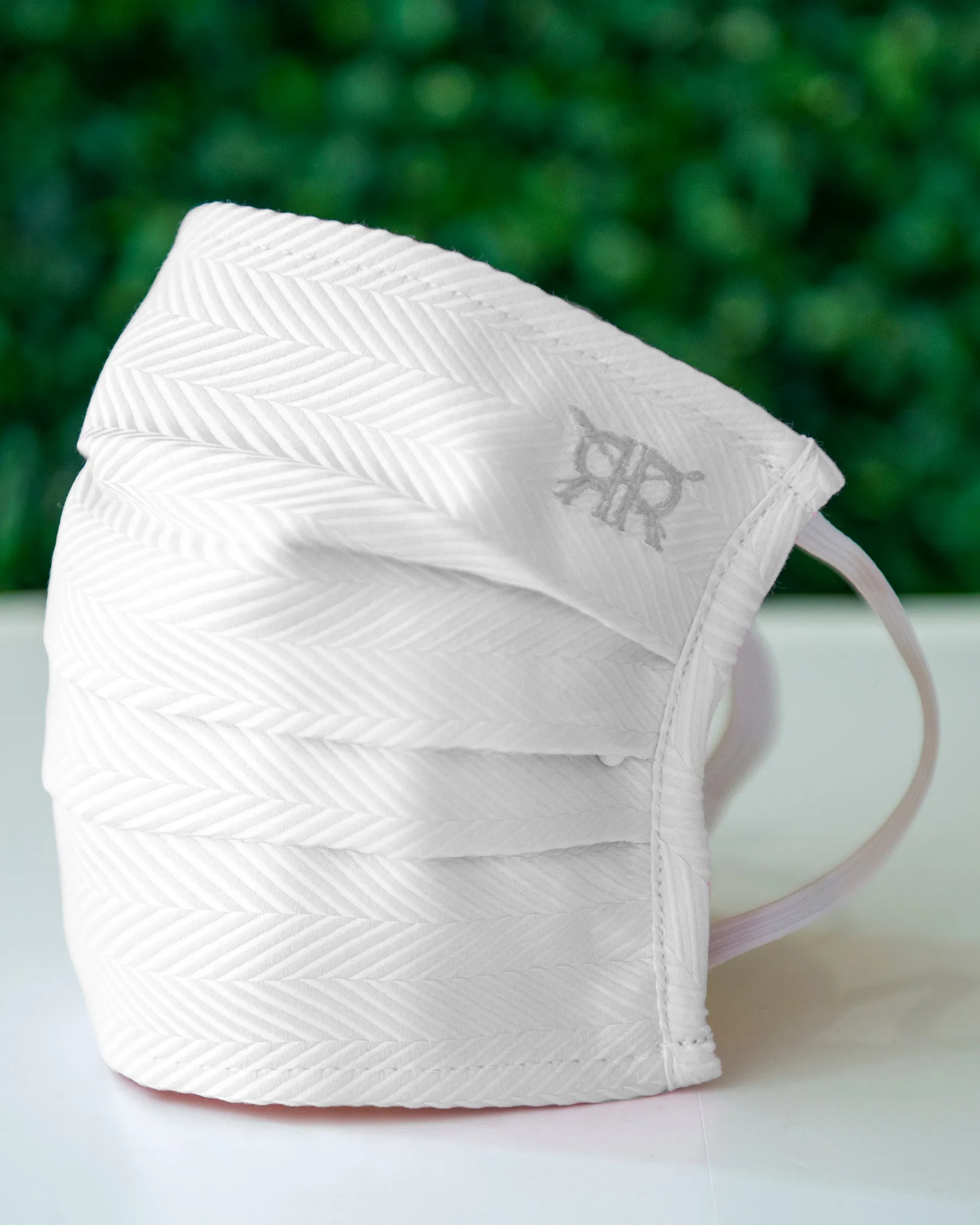 3/6/12 Pack White Herringbone Cotton Mask