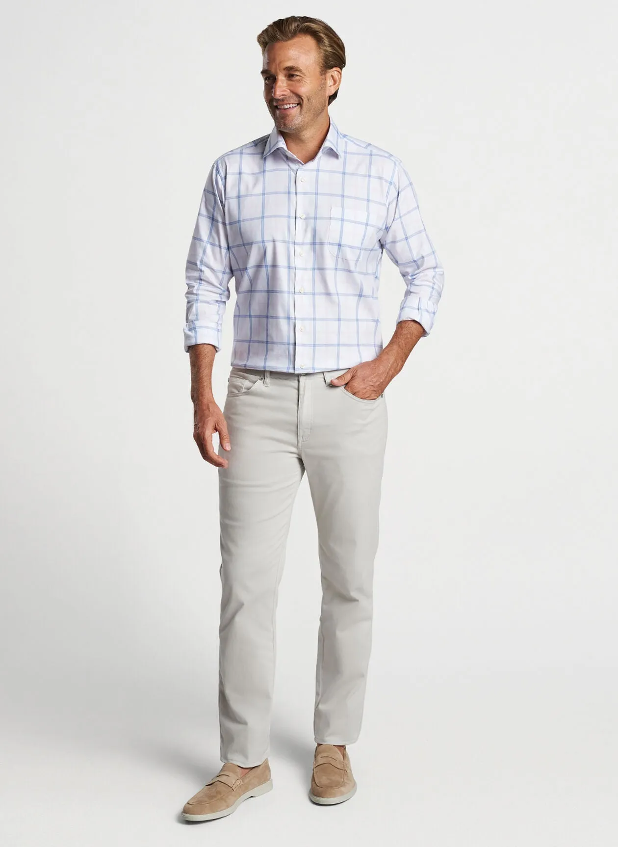 Abbot Crown Lite Cotton-Stretch Sport Shirt - Palmer Pink
