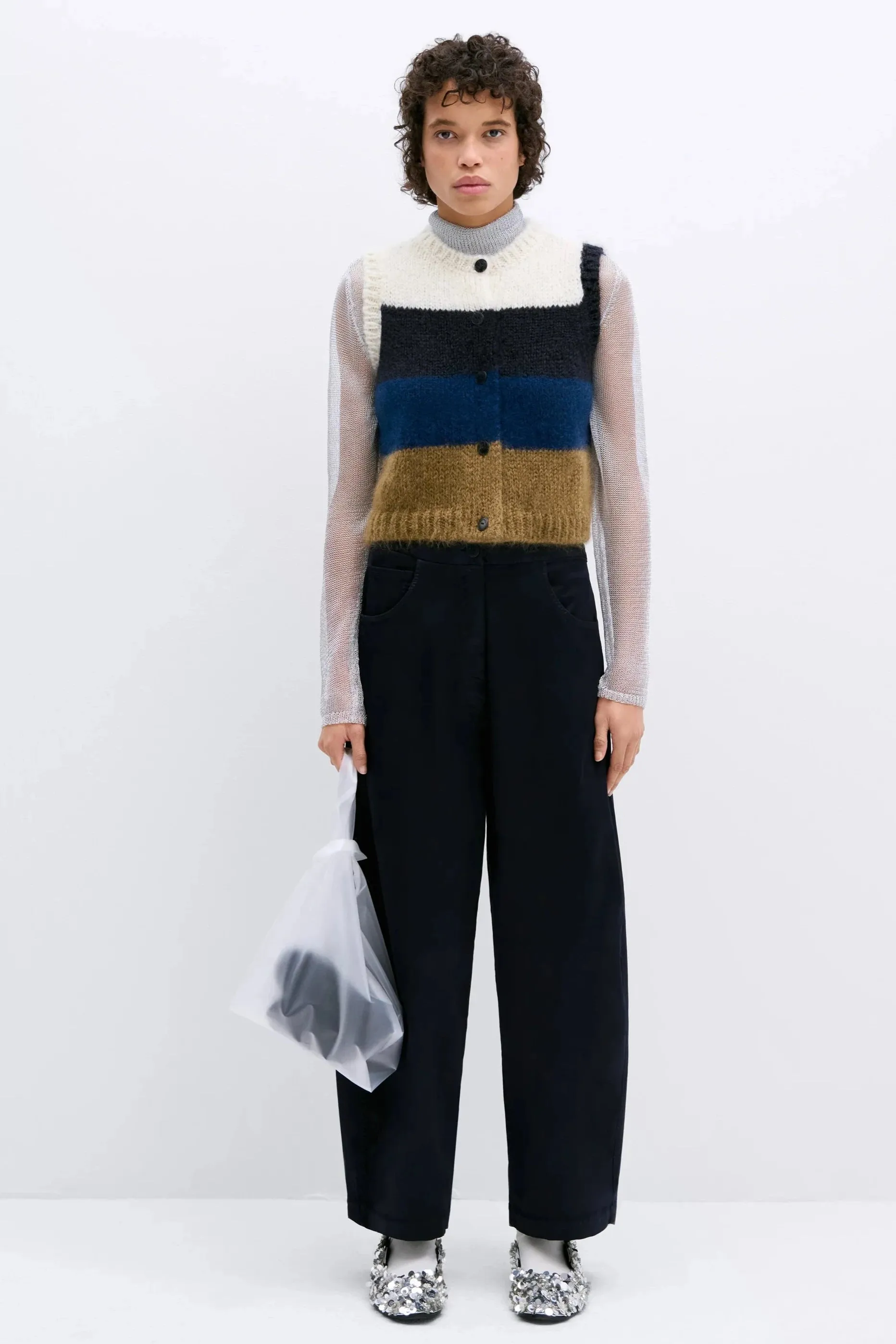Alpaca & Mohair Striped Waistcoat