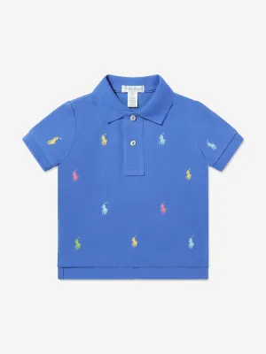 Baby Boys Logo Polo Shirt in Blue