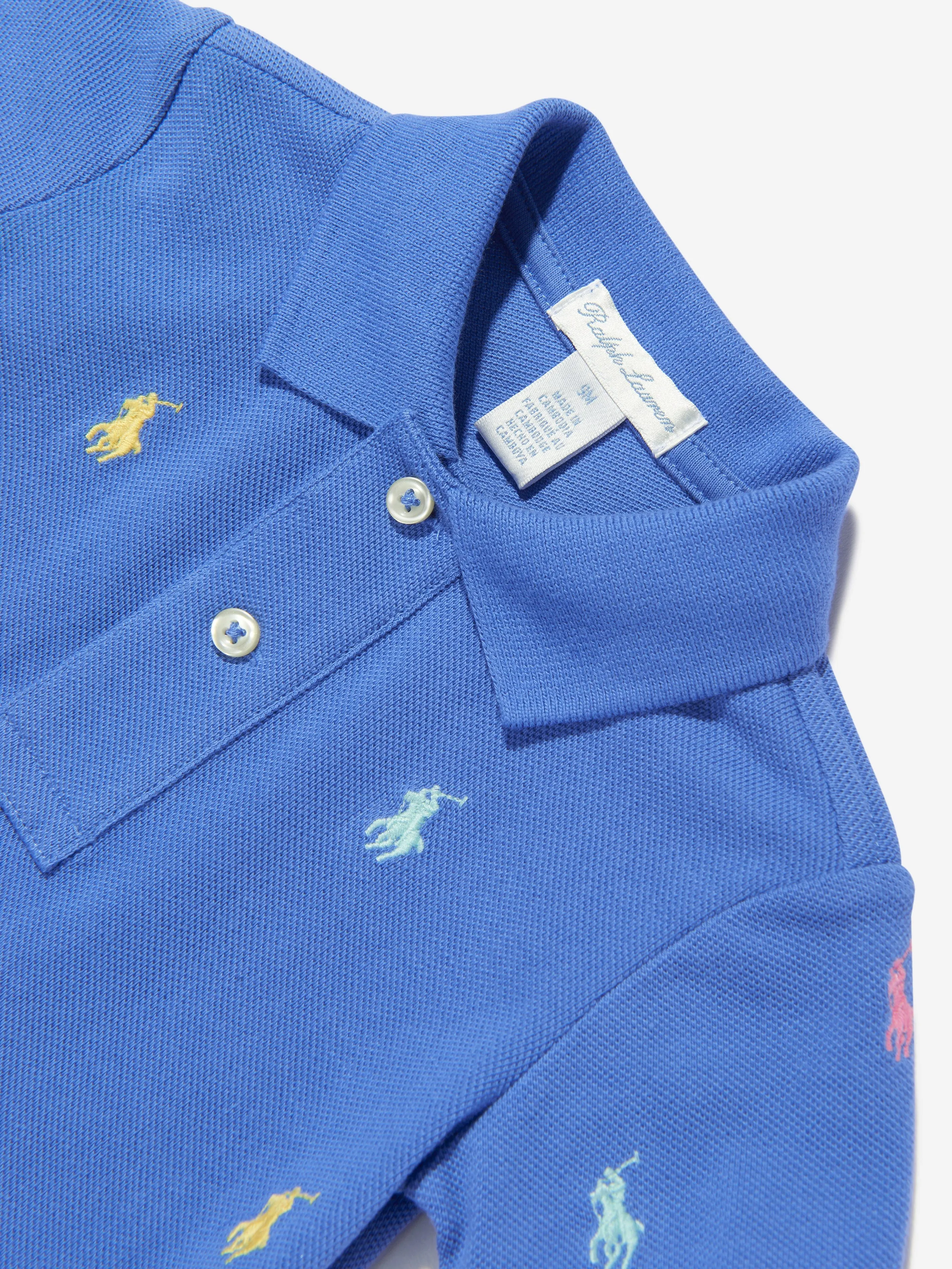 Baby Boys Logo Polo Shirt in Blue