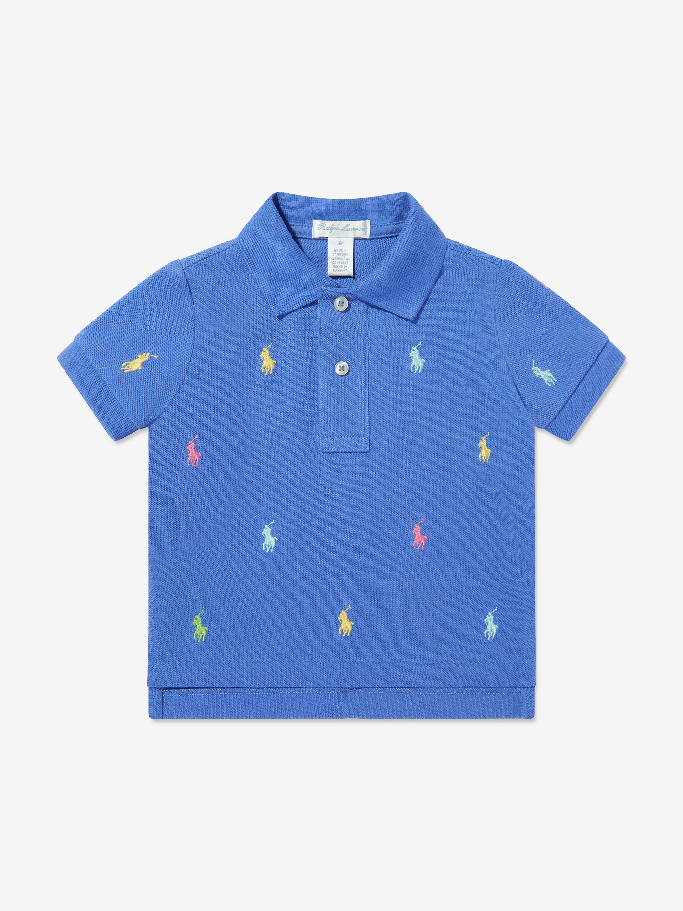 Baby Boys Logo Polo Shirt in Blue