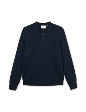 Base Merino Polo Knit | Navy