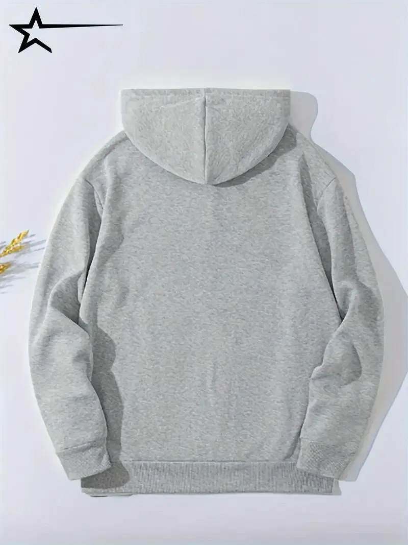 Baseball Print, Hoodies For Men, Graphic Hoodie With Kangaroo Pocket