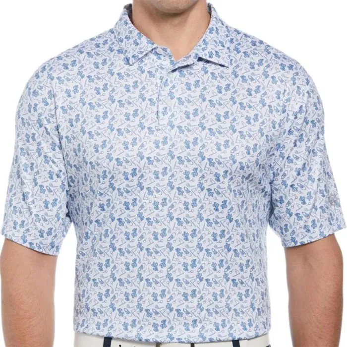 BEN HOGAN Men’s All Over Golf Conver Polo T-shirt - Bright White (US Sizes)
