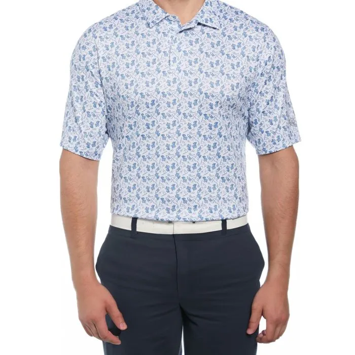 BEN HOGAN Men’s All Over Golf Conver Polo T-shirt - Bright White (US Sizes)