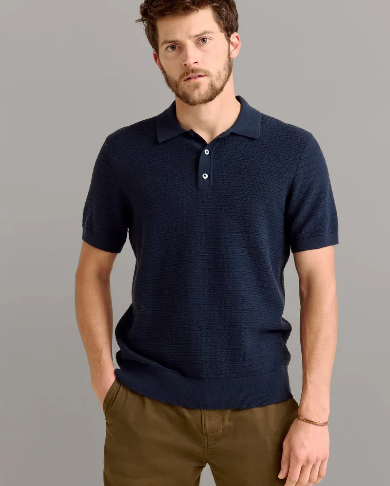 Billy Reid Lachlan Links Polo - Carbon Blue