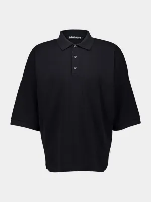 Black College Graphic Polo Shirt
