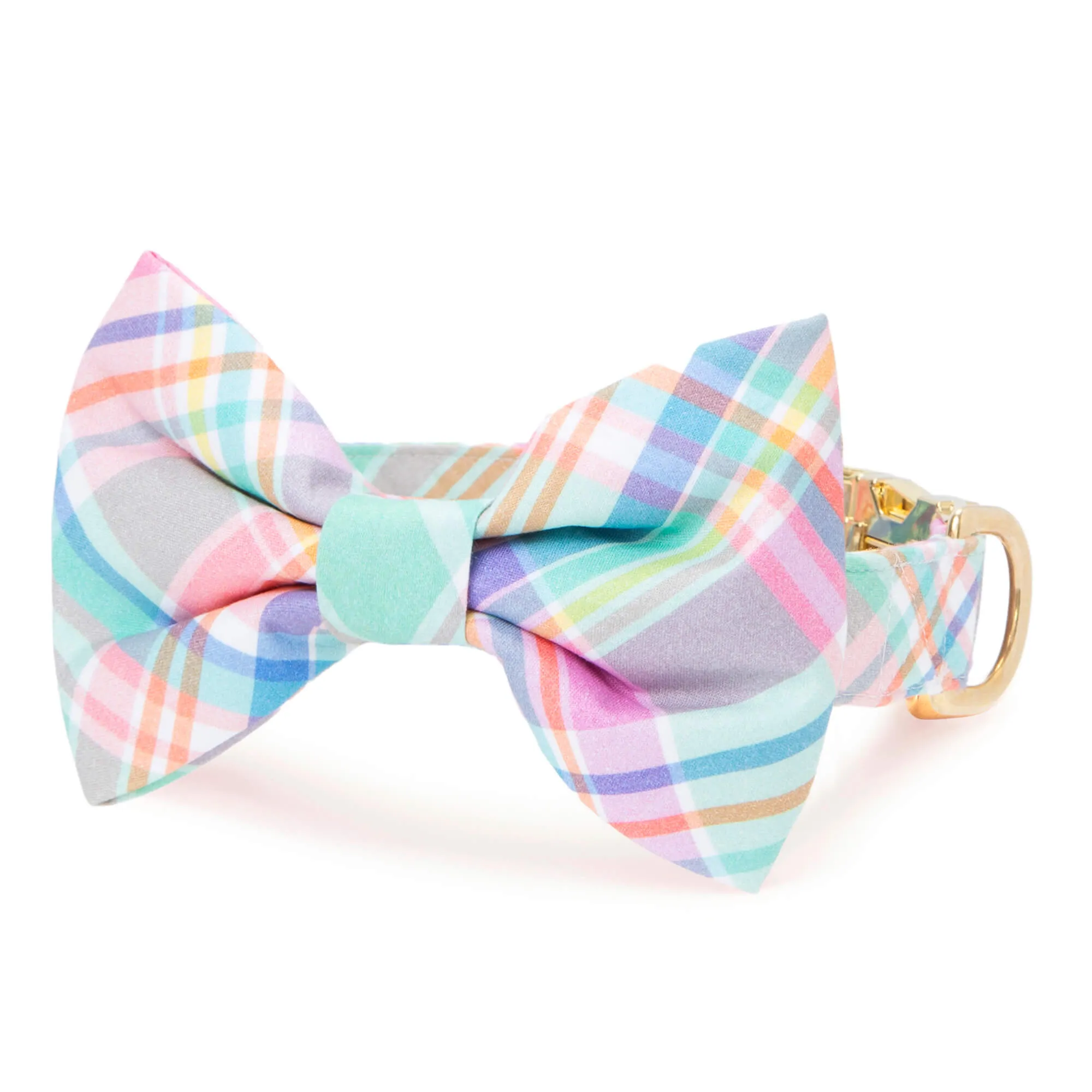 Blooming Plaid Bow Tie Collar