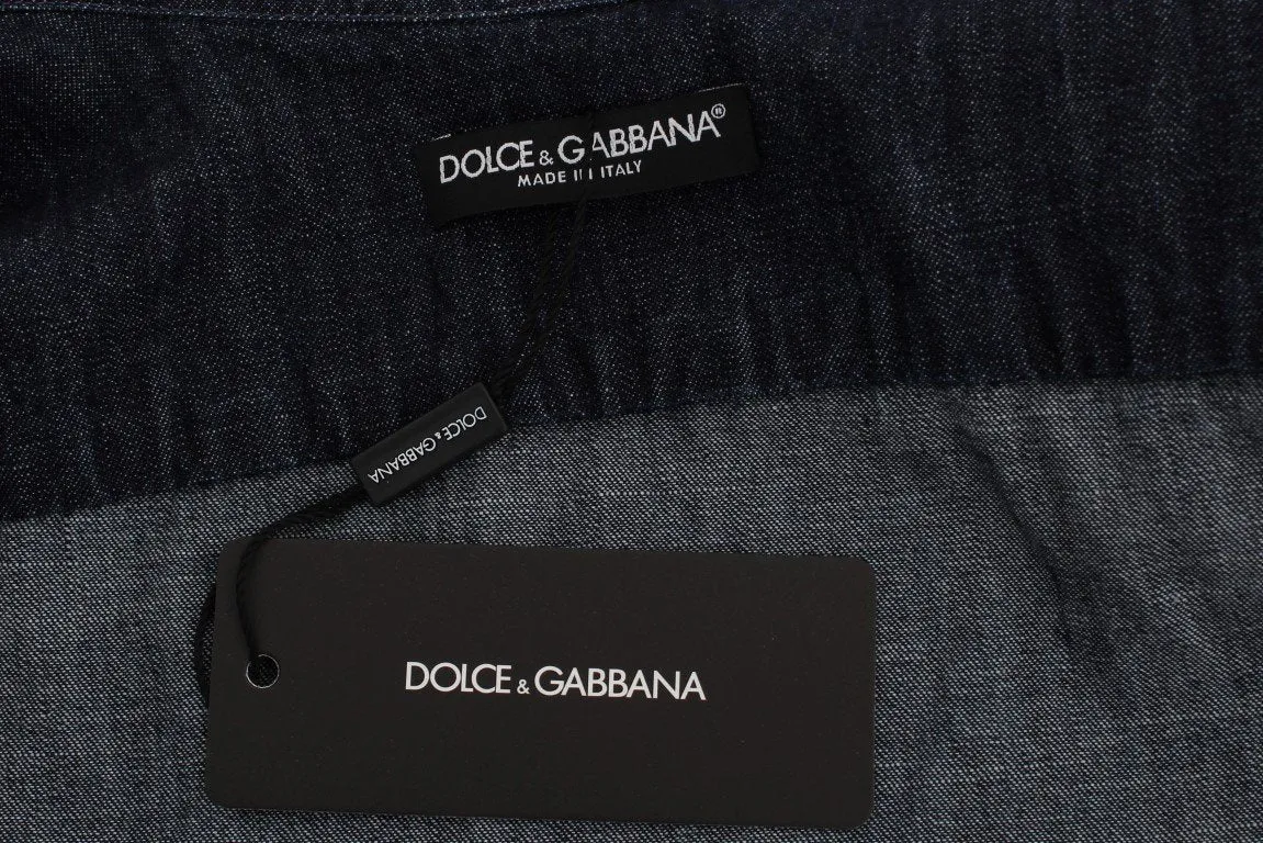 Blue Denim Cotton Jeans Casual Shirt