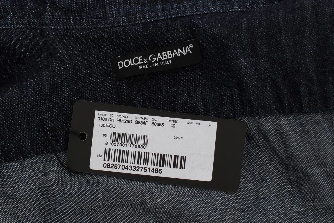Blue Denim Cotton Jeans Casual Shirt