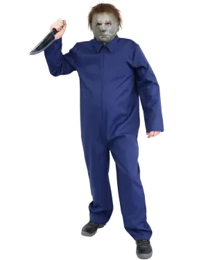 Blue Halloween Slasher Villain Adults Jumpsuit