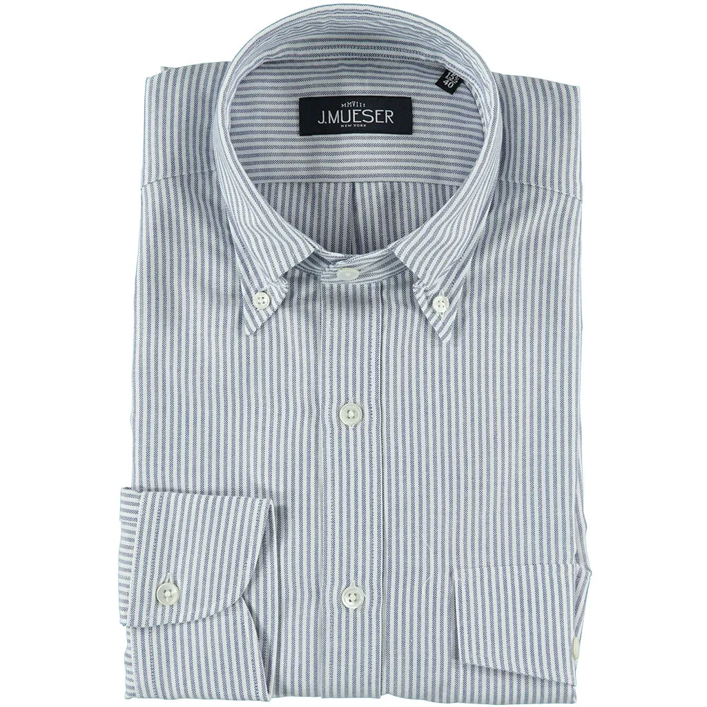 Blue University Stripe Oxford Button Down Shirt