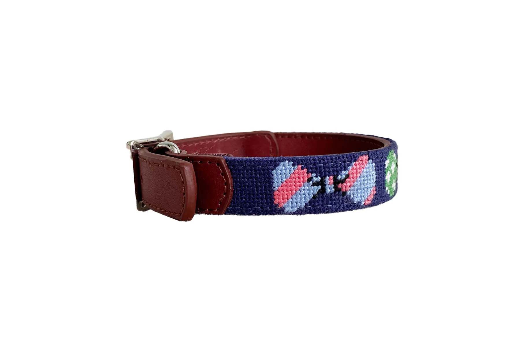 BOW TIE MINI NEEDLEPOINT DOG COLLAR