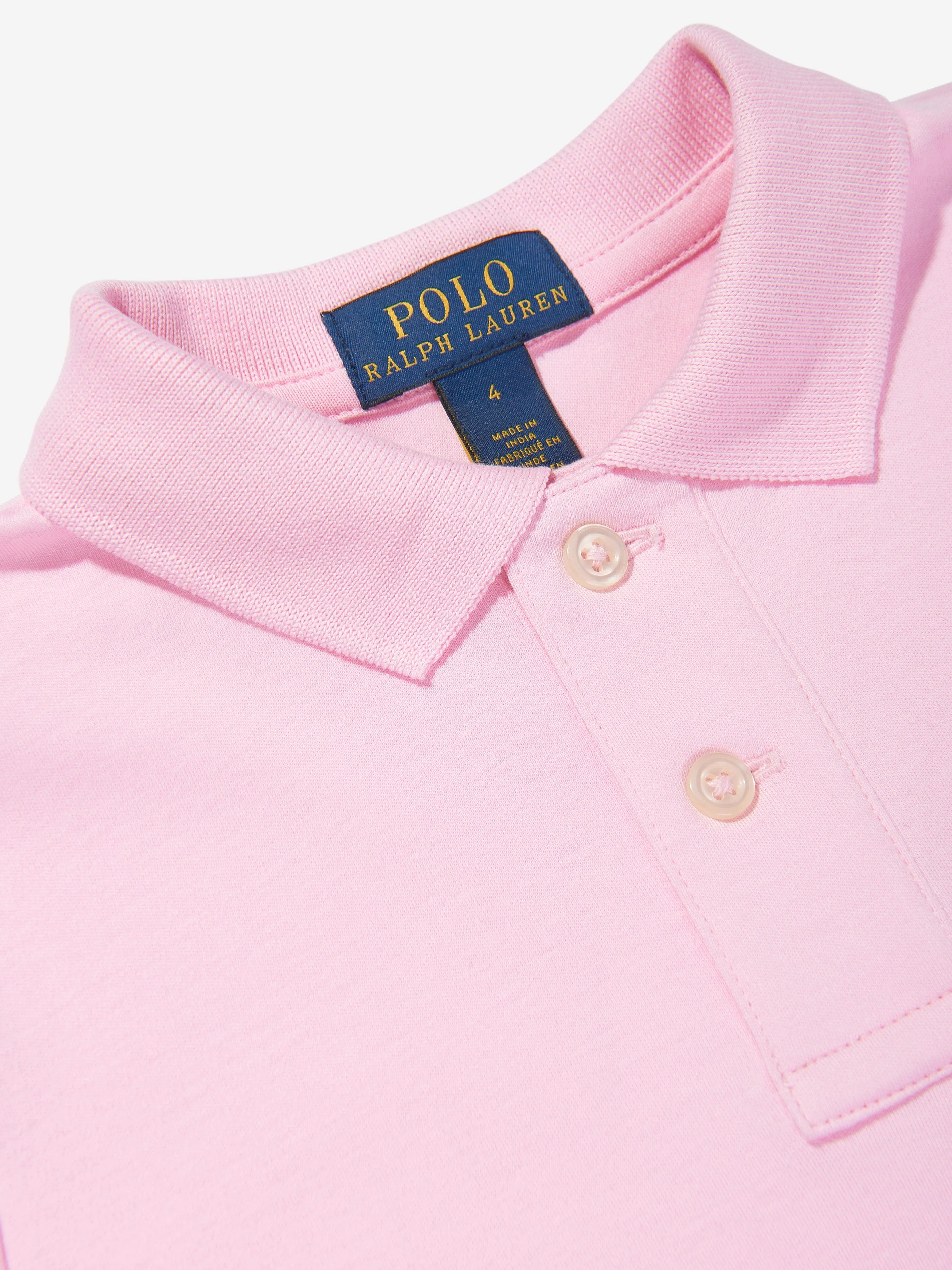 Boys Logo Polo Shirt in Pink