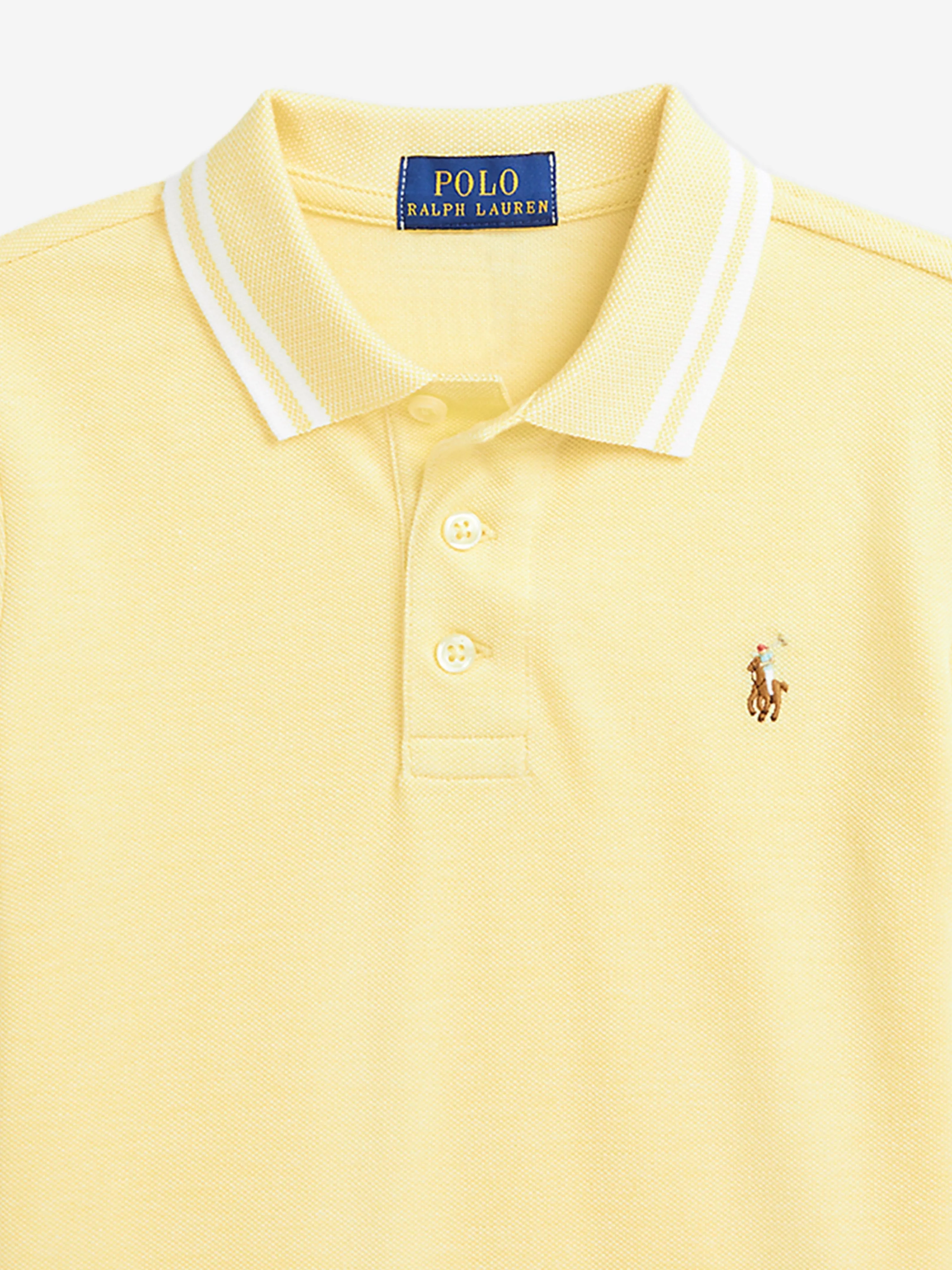 Boys Logo Polo Shirt in Yellow