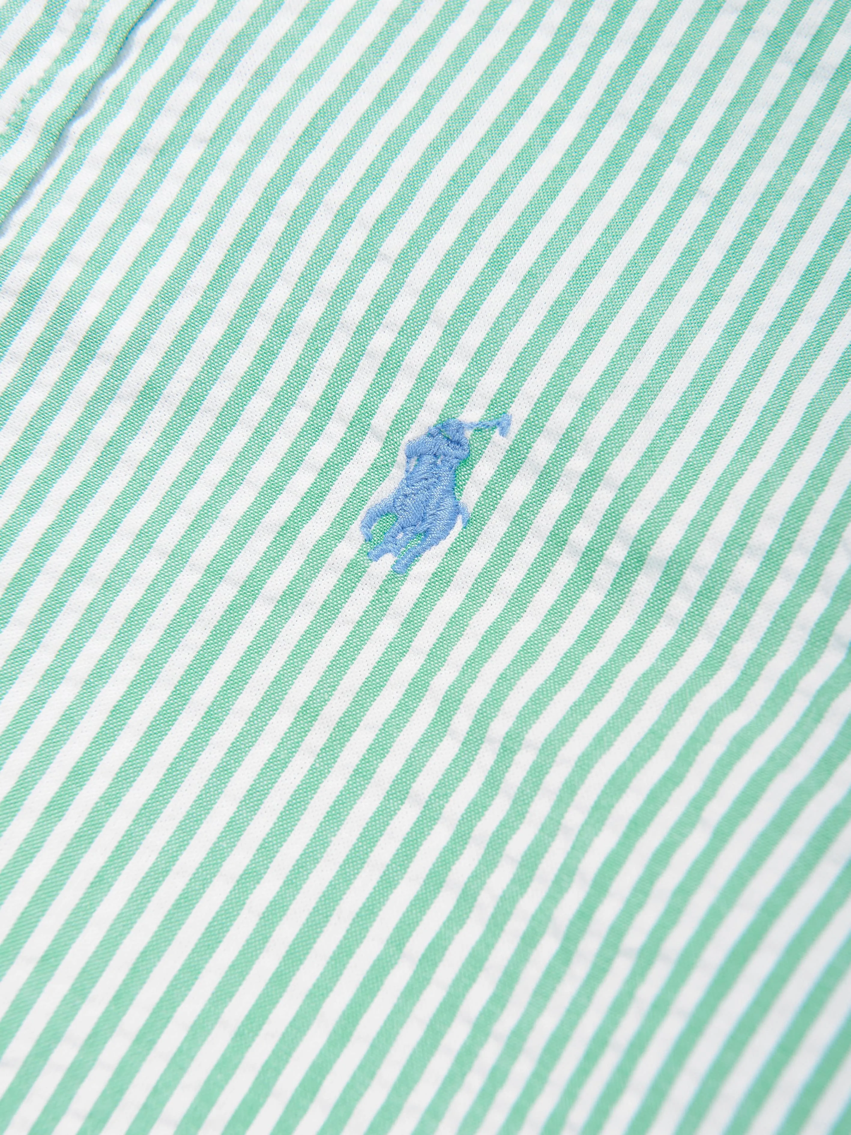 Boys Striped Logo Shirt in Green