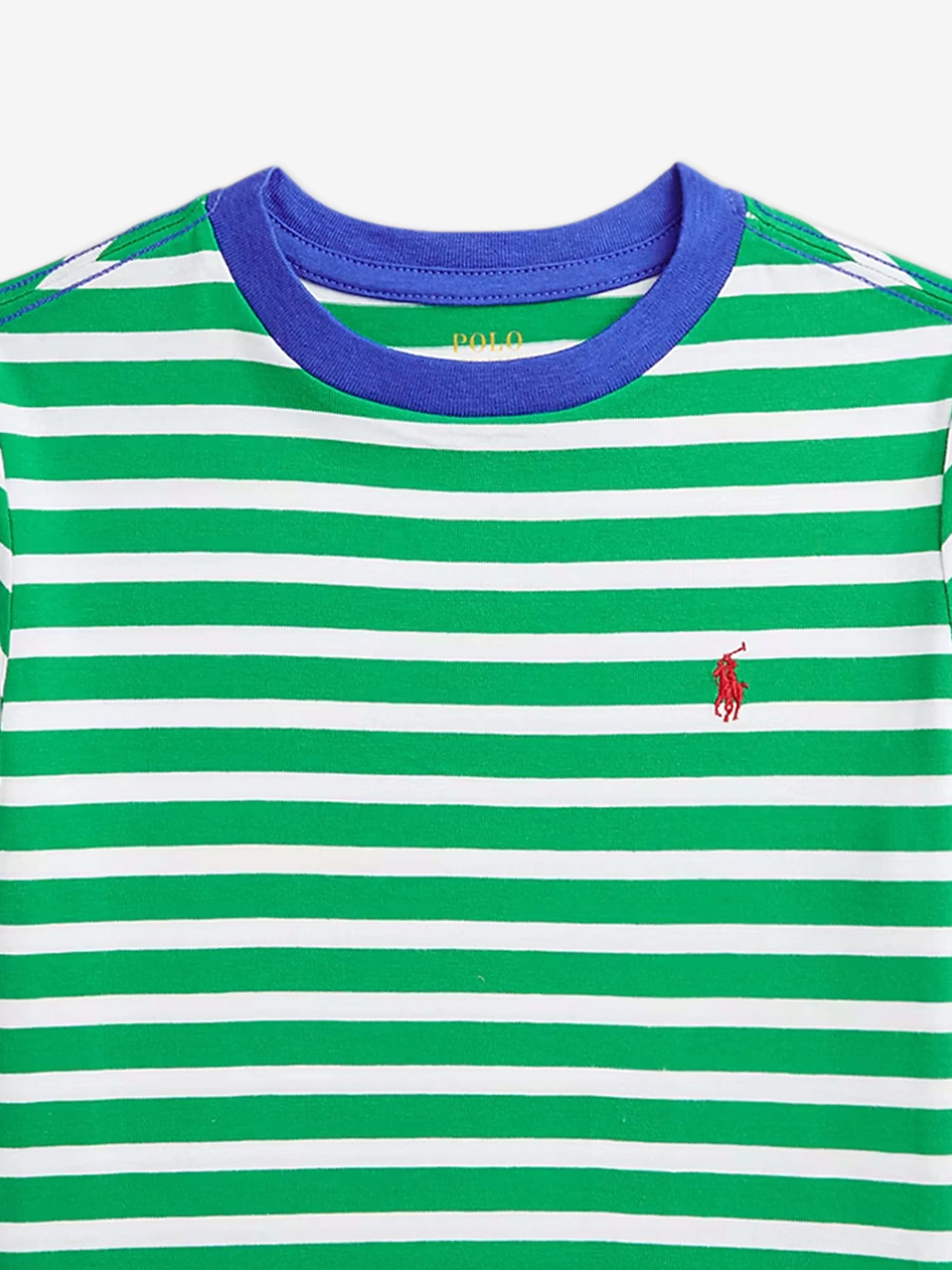 Boys Striped Logo T-Shirt in Green