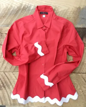 Bridget Ric Rac Shirt (RRRed-White)