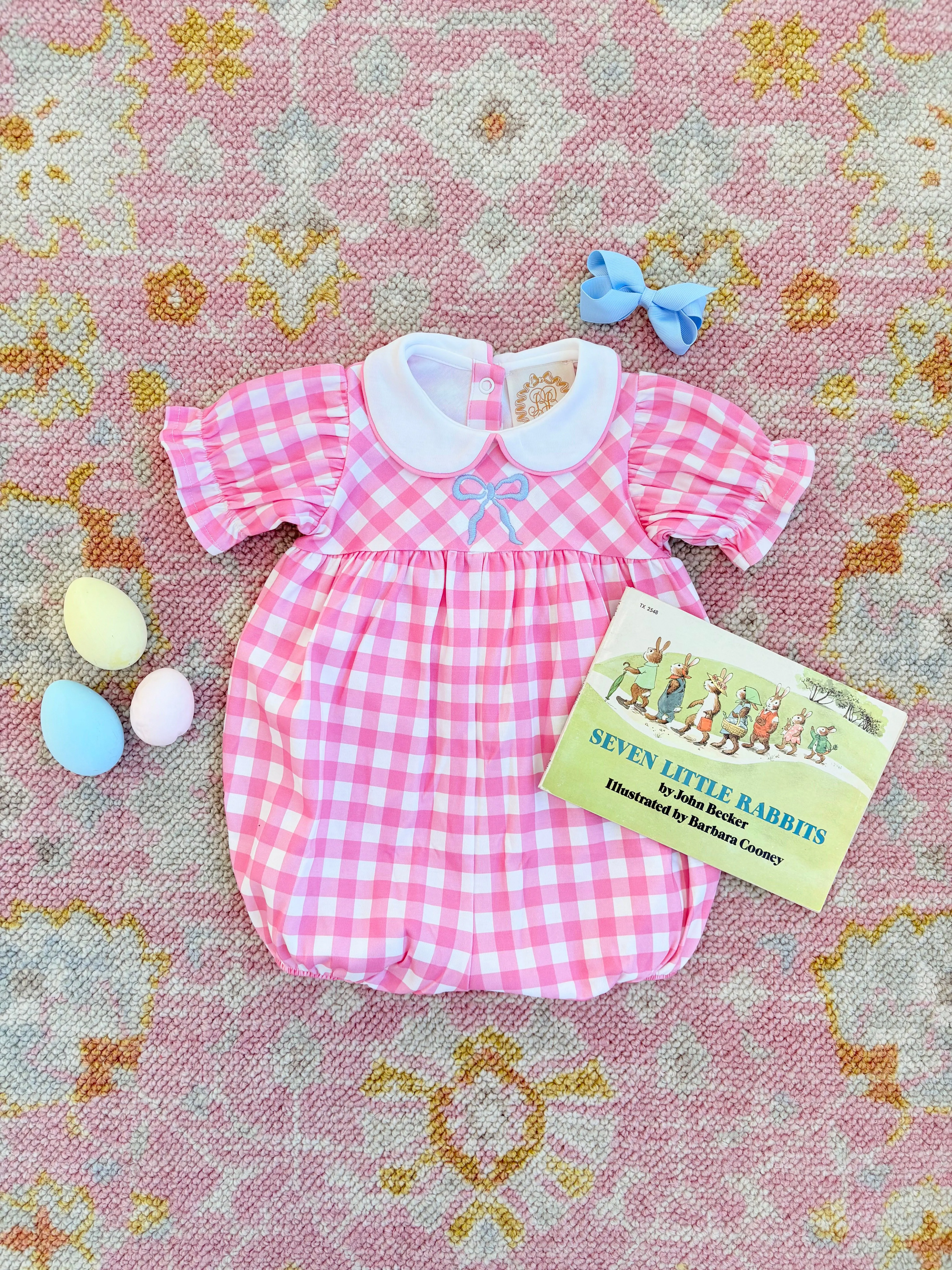 Britt Bubble - Hamptons Hot Pink Gingham with Worth Avenue White