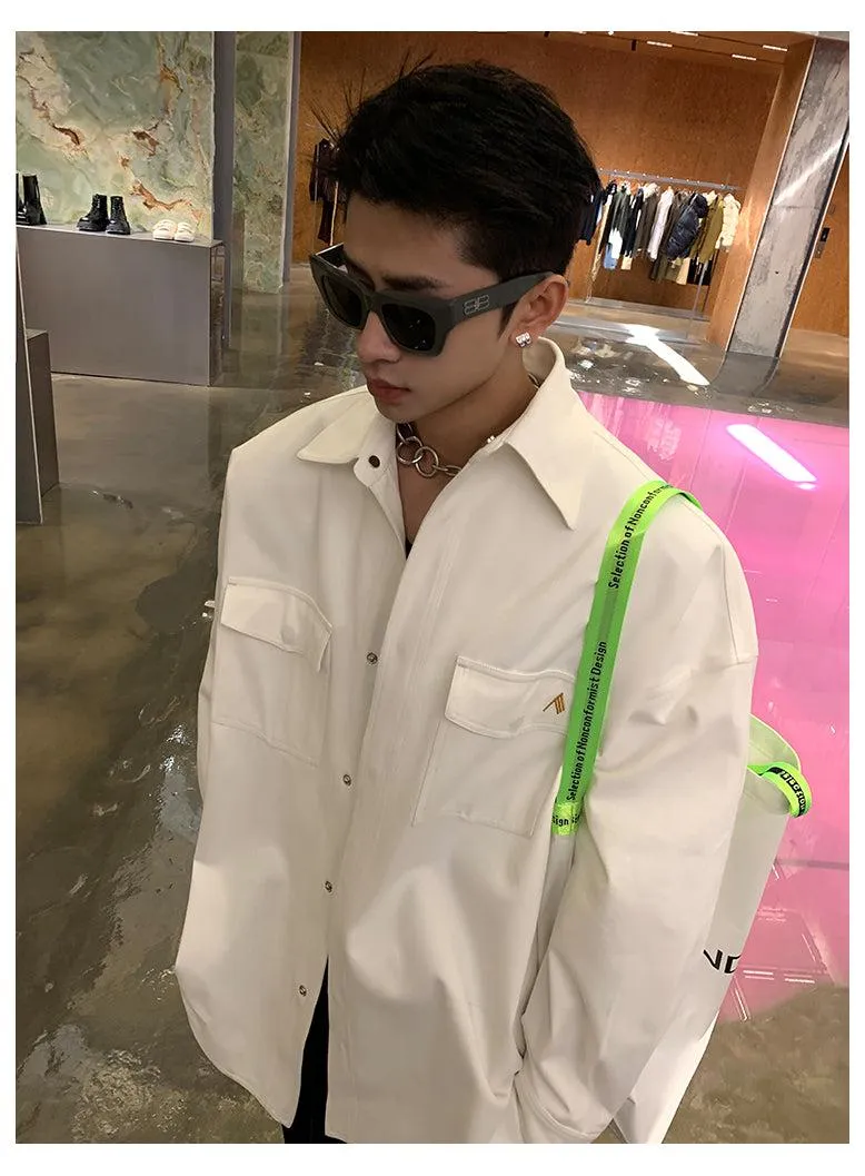 Button Down Jacket With Pockets