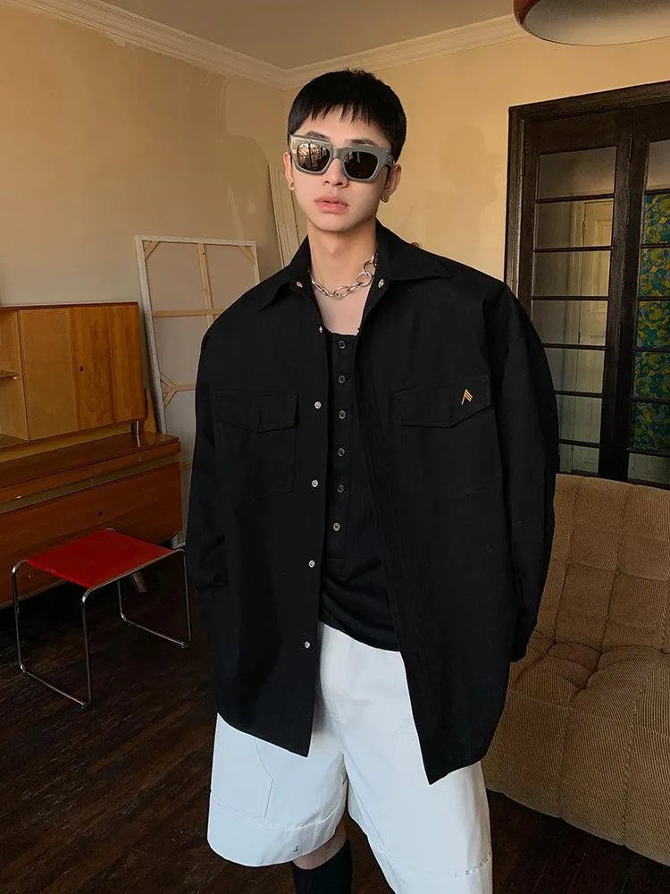 Button Down Jacket With Pockets