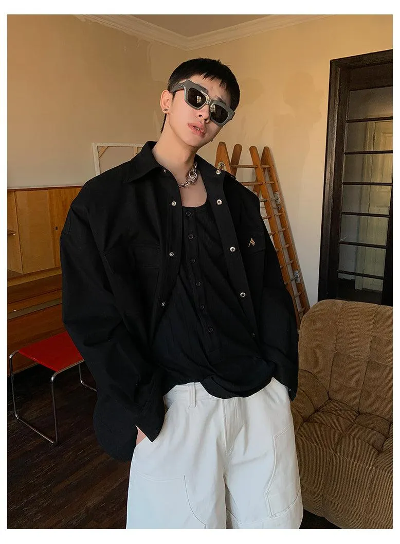 Button Down Jacket With Pockets