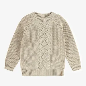 Chandail de maille crème, enfant || Cream knitted sweater, child