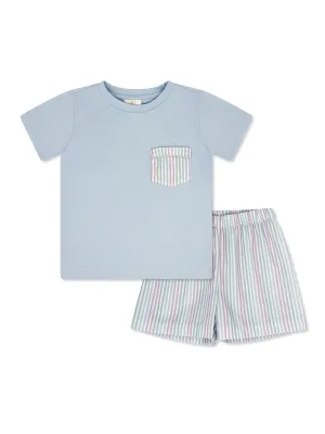 Charlie Short Set - Bluffton Blue, Preppy Pinstripe