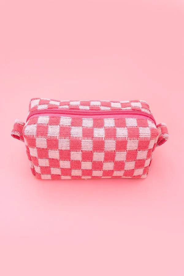 CHECKERED COSMETIC POUCH