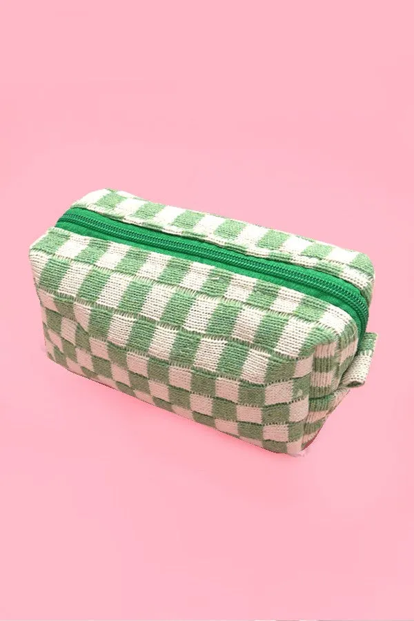 CHECKERED COSMETIC POUCH