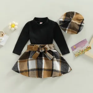 Chic Skirt Set with a Beret