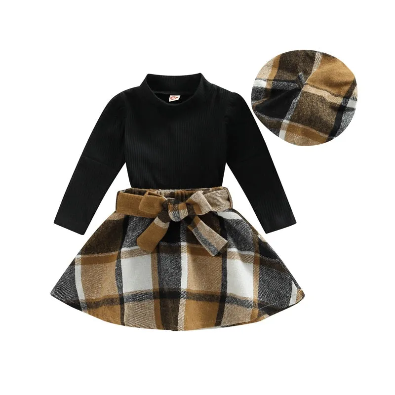 Chic Skirt Set with a Beret
