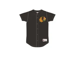 CHICAGO BLACKHAWKS NHL Mesh Button Jersey (Black)