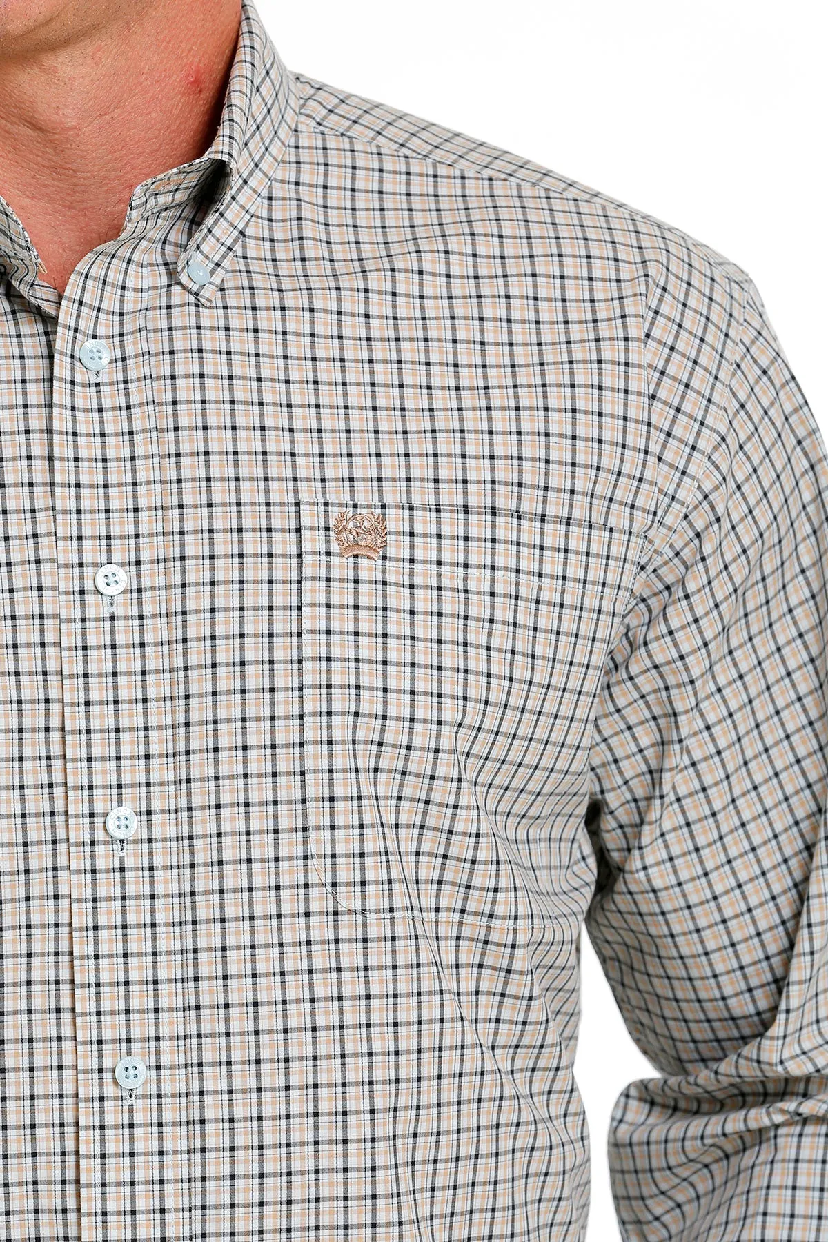 Cinch Men's Light Blue Plaid Button Down Western Shirt