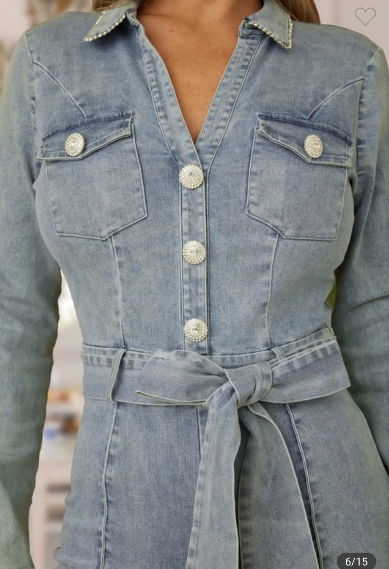 Cowgirl Couture Rhinestone Denim Jumpsuit