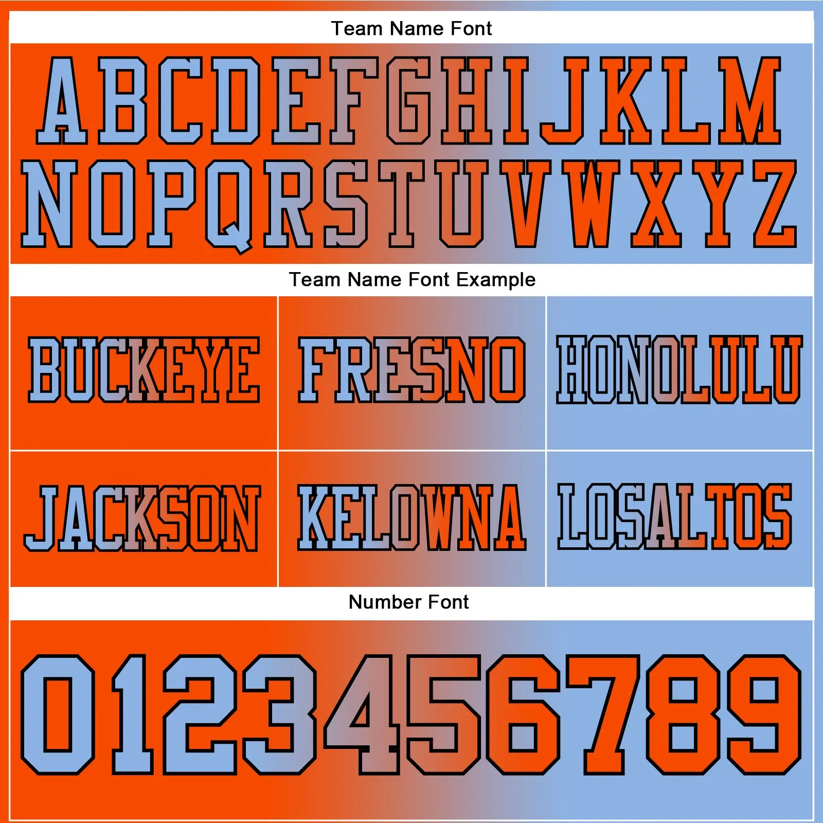 Custom Light Blue Orange-Black Mesh Authentic Gradient Fashion Football Jersey