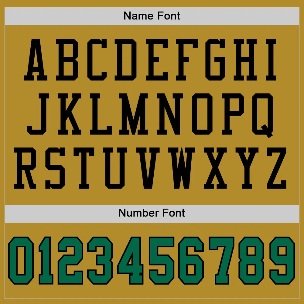 Custom Old Gold Kelly Green-Black Mesh Authentic Football Jersey