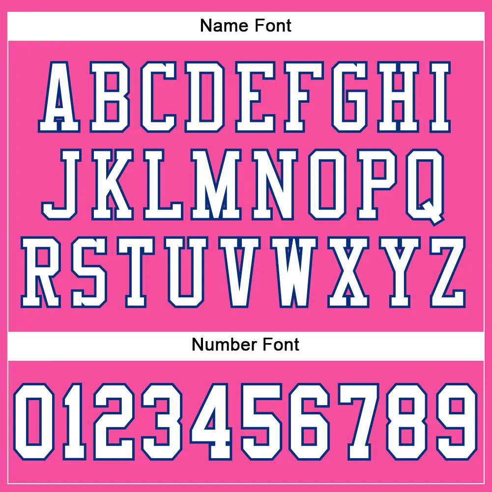 Custom Pink White-Royal Mesh Authentic Football Jersey