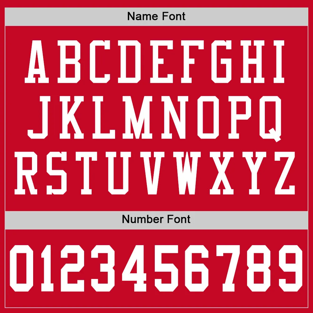 Custom Red White Mesh Authentic Football Jersey