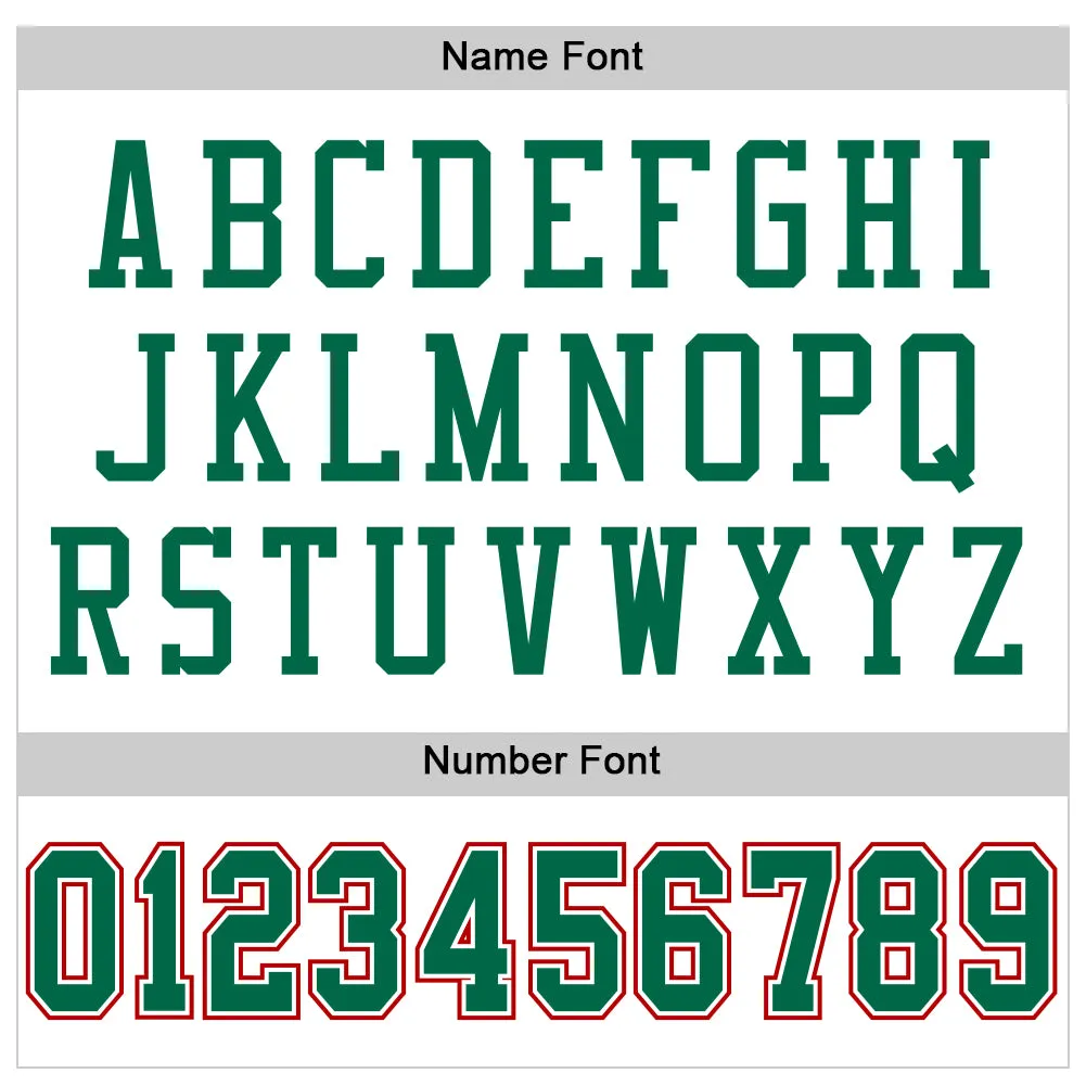Custom White Kelly Green-Red Mesh Authentic Football Jersey