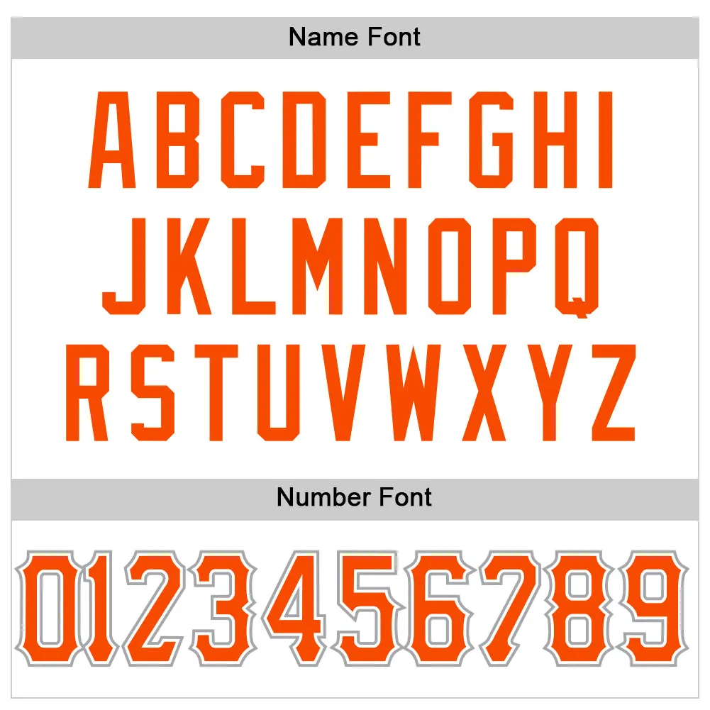 Custom White Orange-Gray Mesh Authentic Football Jersey