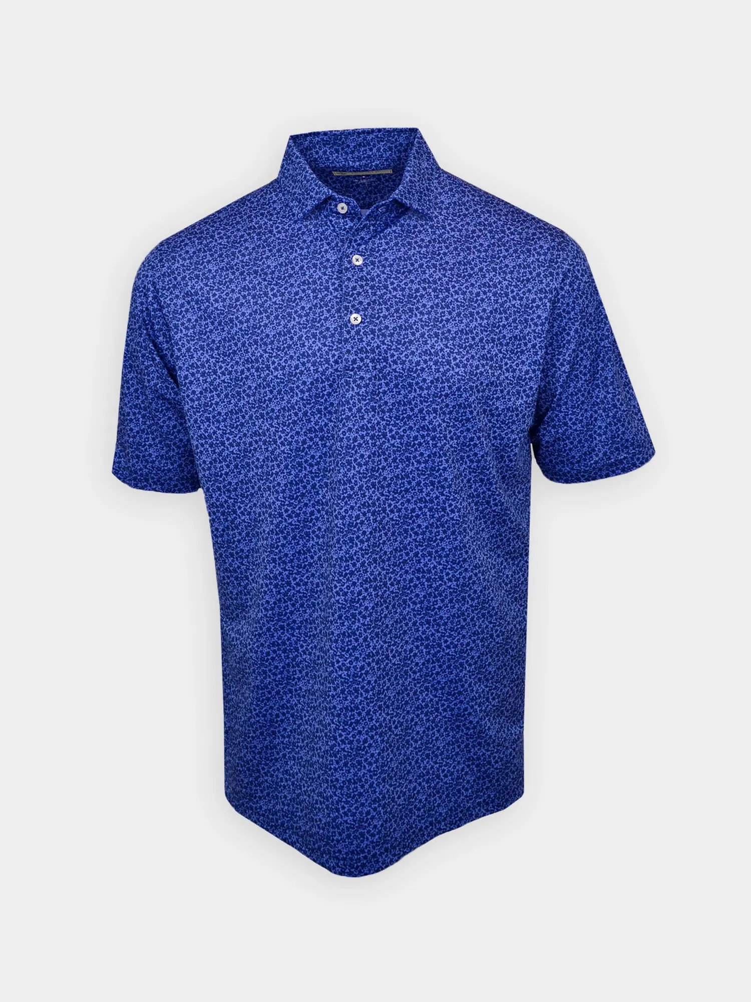 Donald Ross Mens Tonal Rory Floral Classic Fit Polo - NAVY
