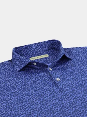 Donald Ross Mens Tonal Rory Floral Classic Fit Polo - NAVY