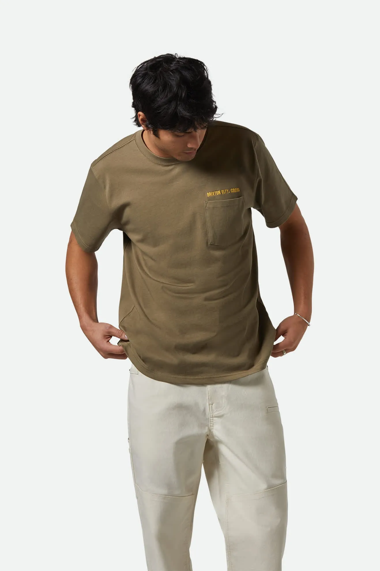 Embroidered Heavyweight Pocket T-Shirt - Ivy Green