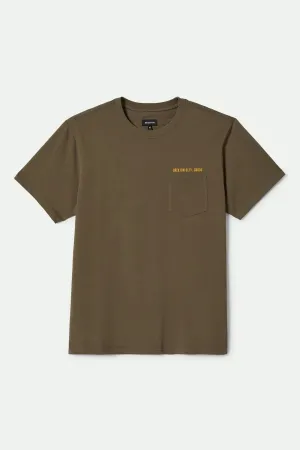 Embroidered Heavyweight Pocket T-Shirt - Ivy Green