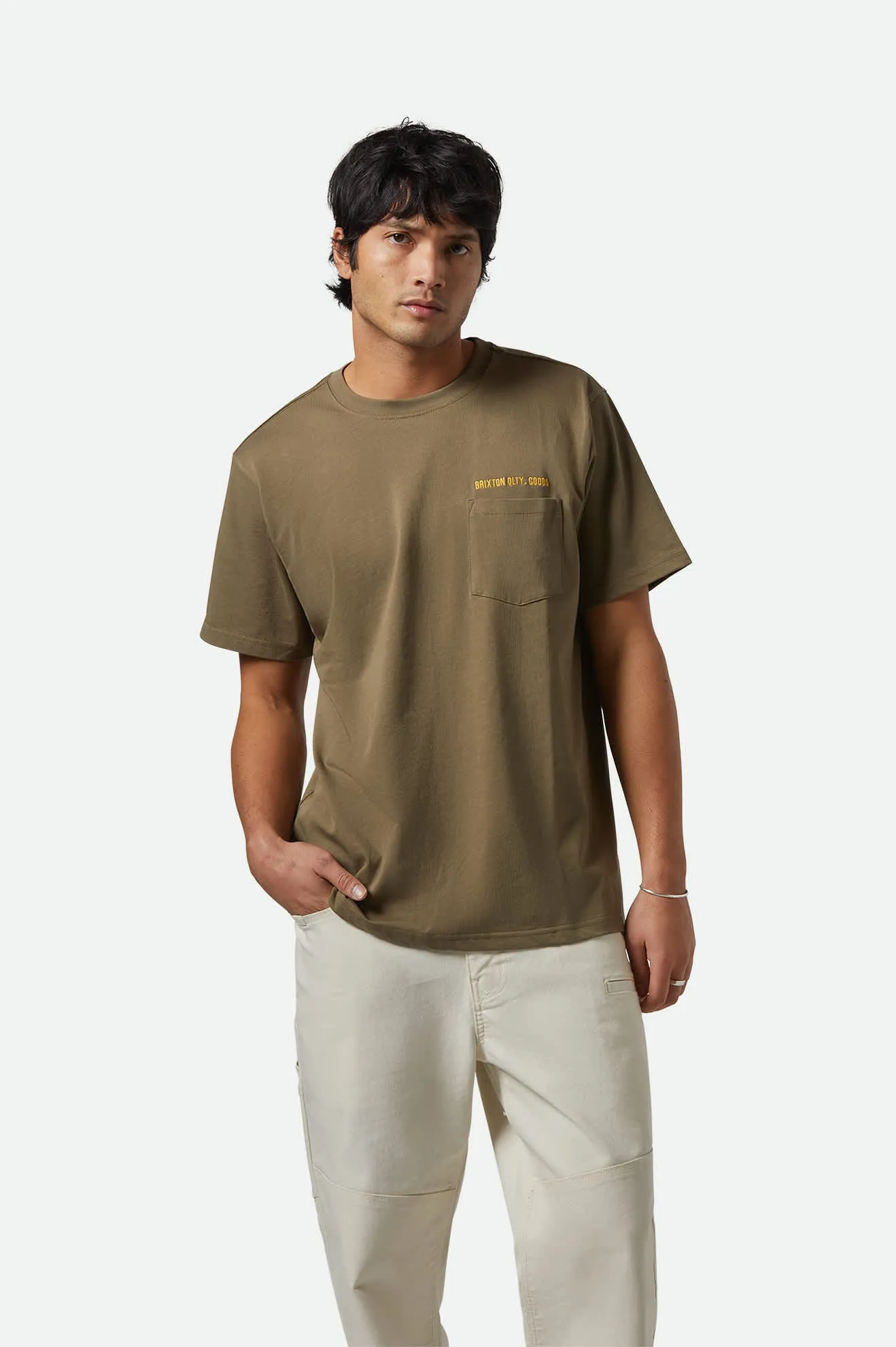 Embroidered Heavyweight Pocket T-Shirt - Ivy Green