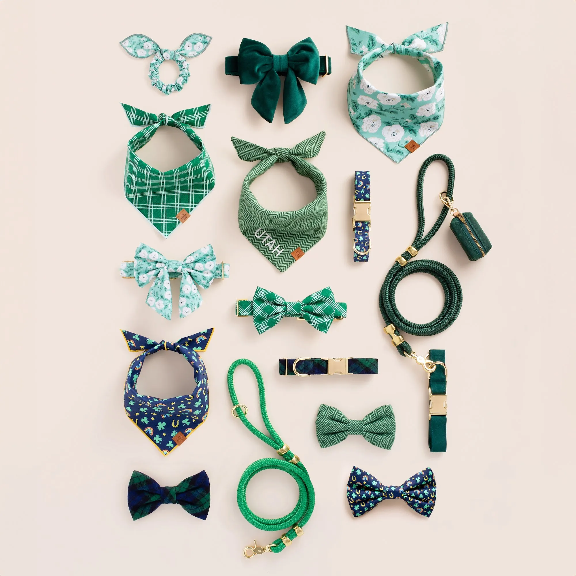 Emerald Plaid Bow Tie Collar