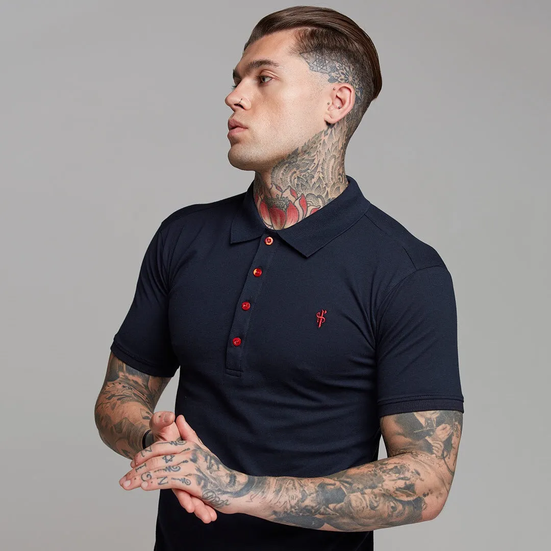 Father Sons Classic Navy and Red Contrast Polo Shirt - FSH250