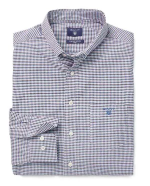 GANT Nautical Blue Comfort Oxford Gingham Fitted Button Down Shirt 364212 Size M